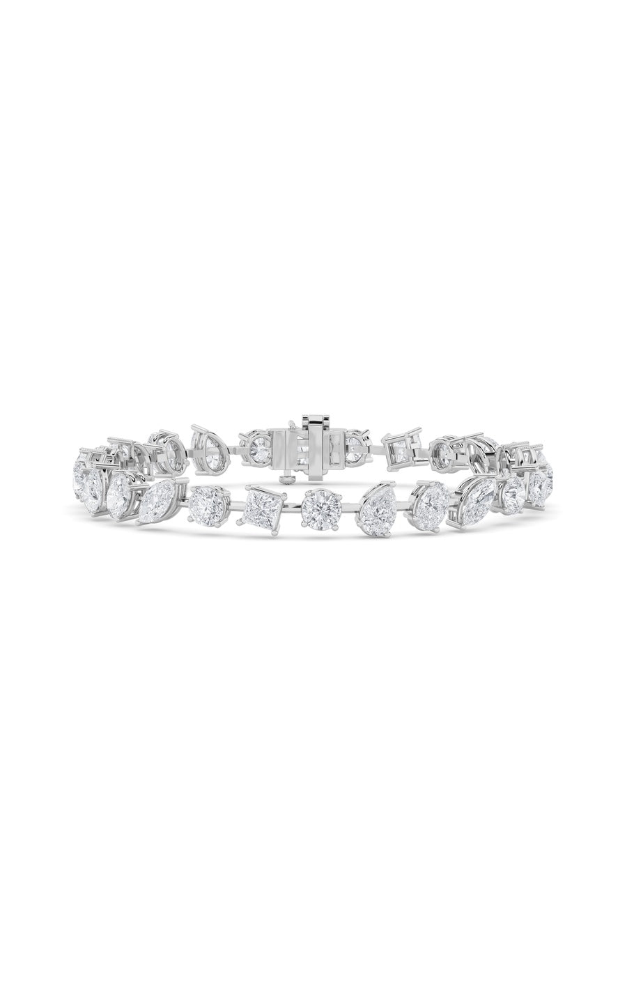 10.5Cttw Mix Shaped Lab Grown Diamond (F/VS) NorthSouth Bracelet in 14K Gold