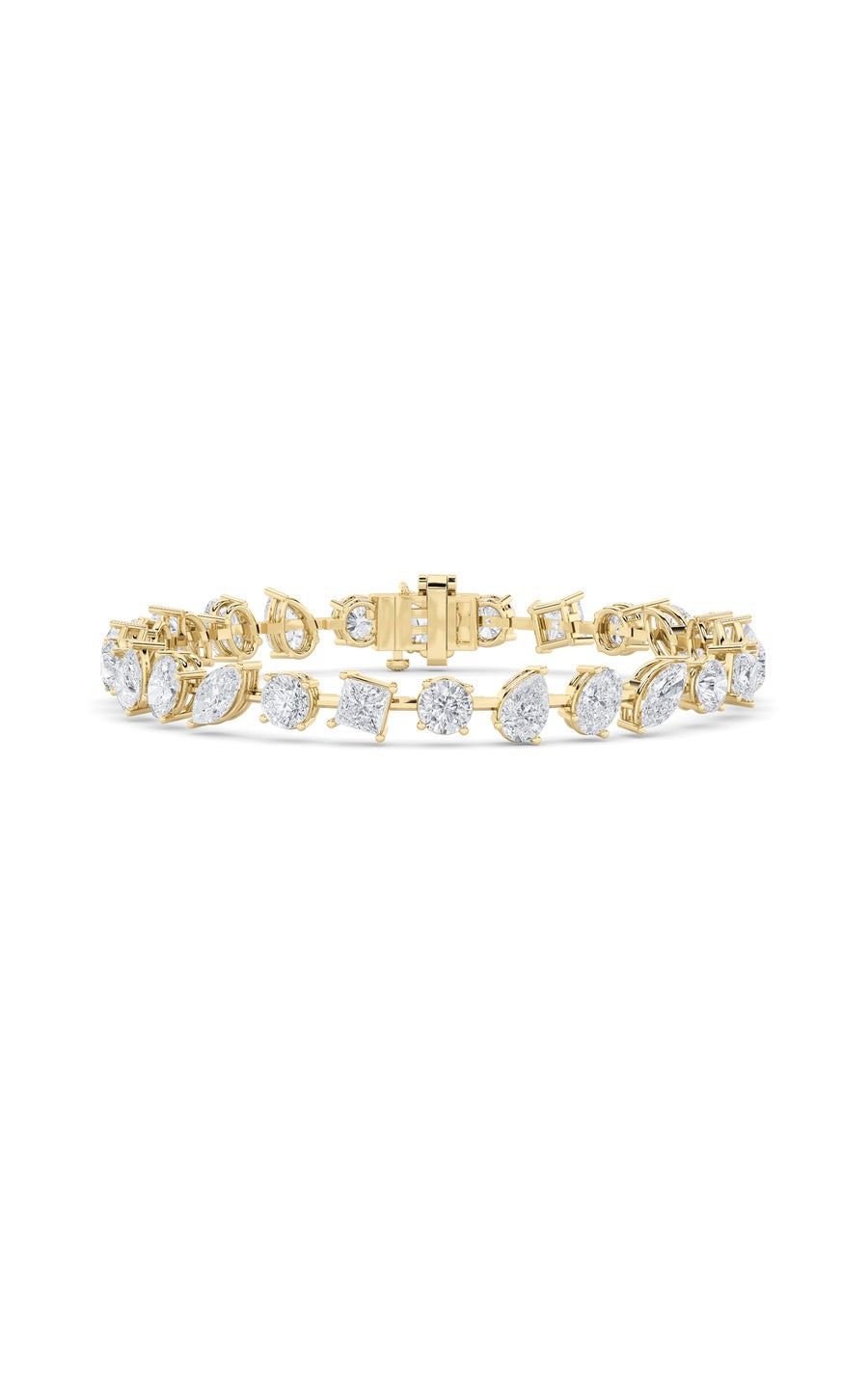 10.5Cttw Mix Shaped Lab Grown Diamond (F/VS) NorthSouth Bracelet in 14K Gold