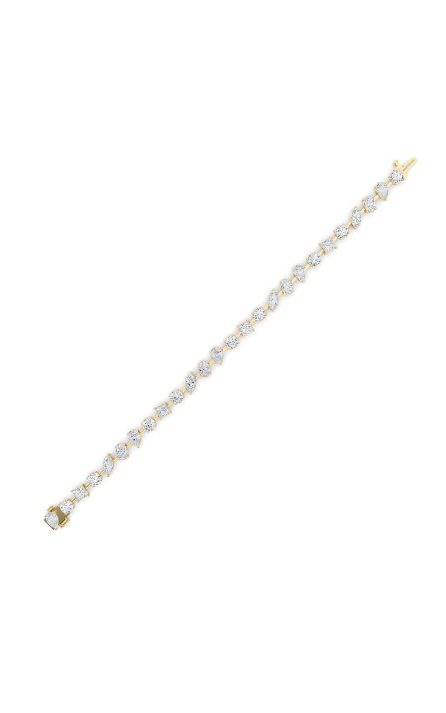 10.5Cttw Mix Shaped Lab Grown Diamond (F/VS) NorthSouth Bracelet in 14K Gold