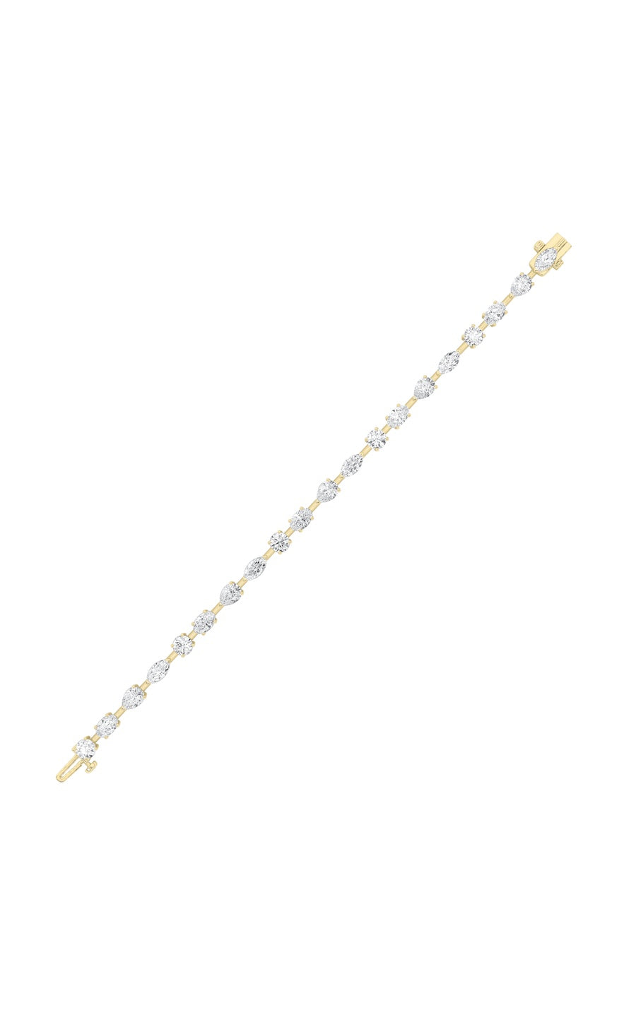 8Cttw Mix Shaped Lab Grown Diamond East & West Bracelet in 14K Gold (F/VS)