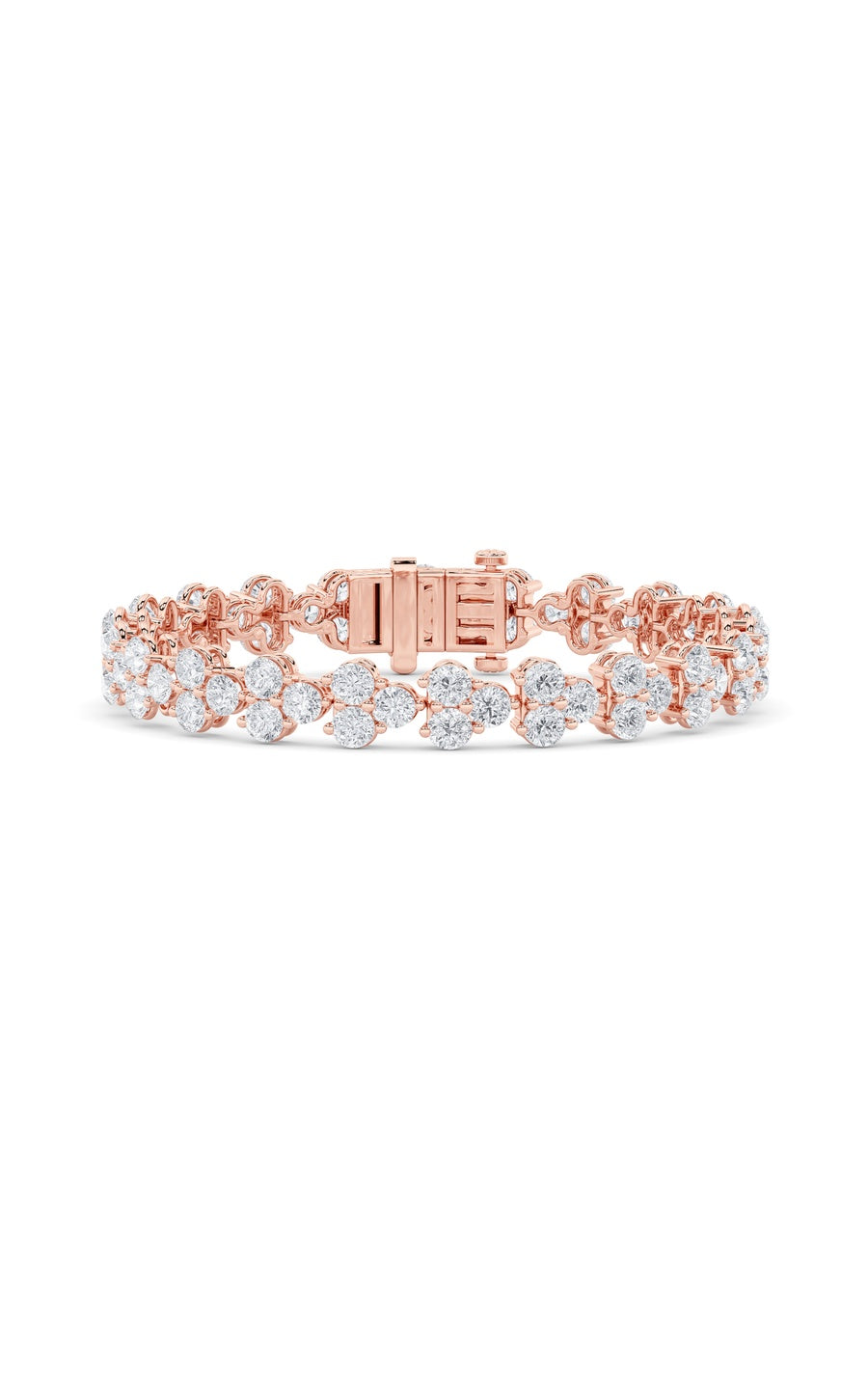 13Cttw Round Shaped Lab Grown Diamond (F/VS) Cluster Bracelet in 14K Gold