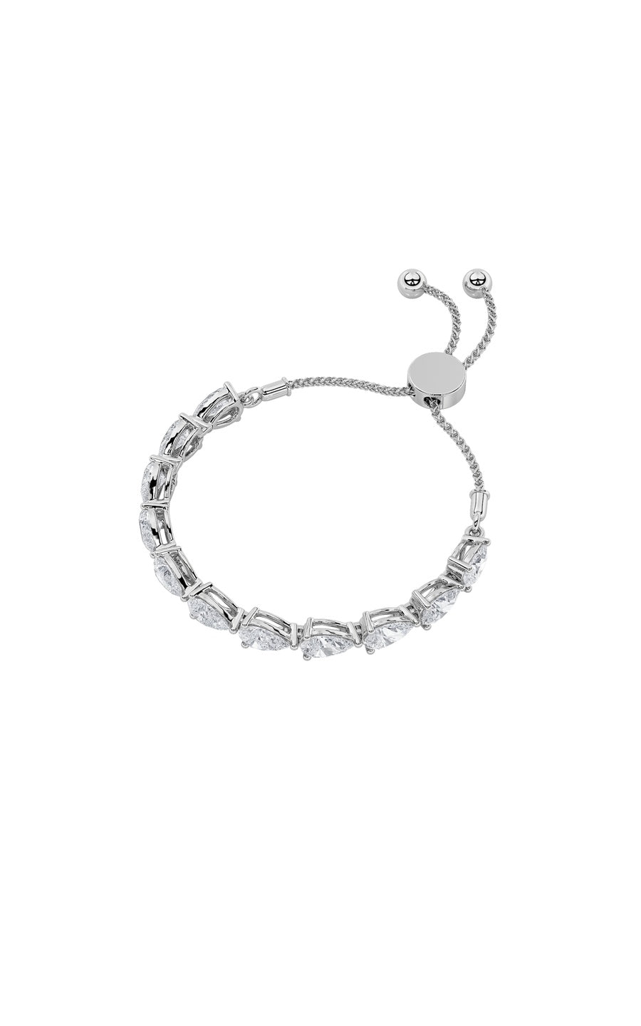 3.5Cttw Pear Shaped Lab Grown Diamond (F/VS) BoloBracelet in 14K Gold