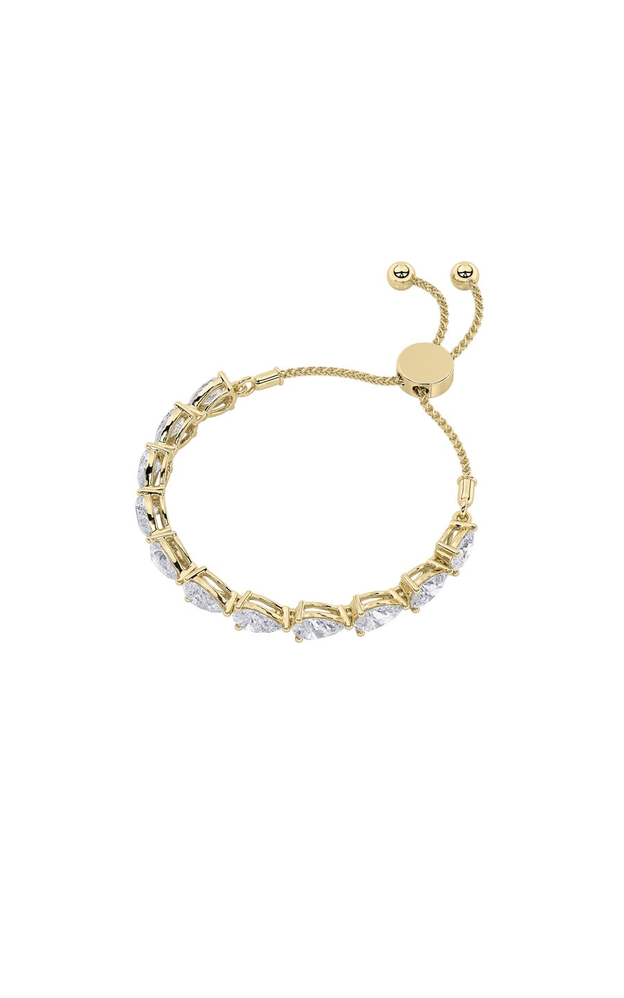 3.5Cttw Pear Shaped Lab Grown Diamond (F/VS) BoloBracelet in 14K Gold