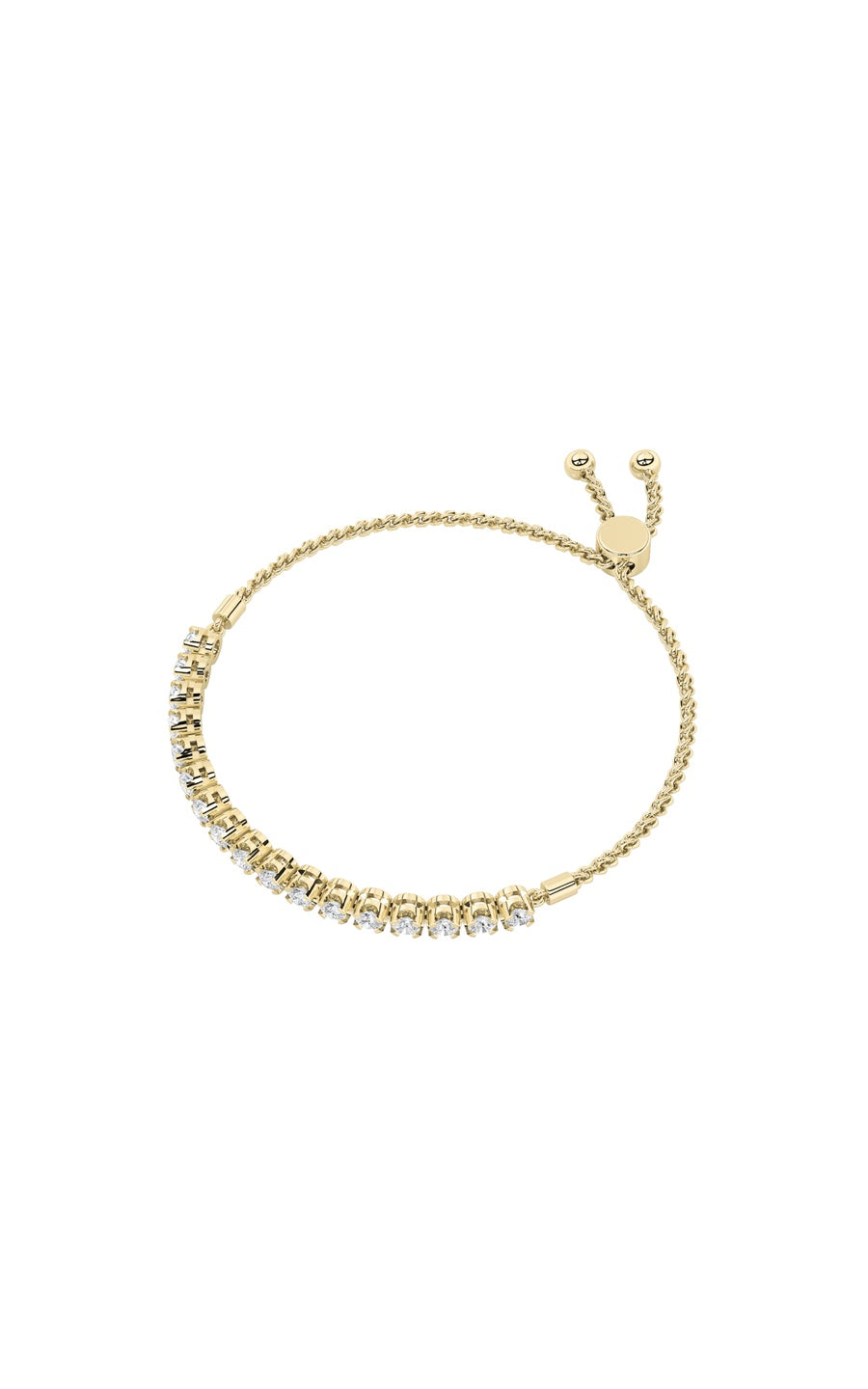 1Cttw Round Shaped Lab Grown Diamond (F/VS) Bolo Bracelet in 14K Gold