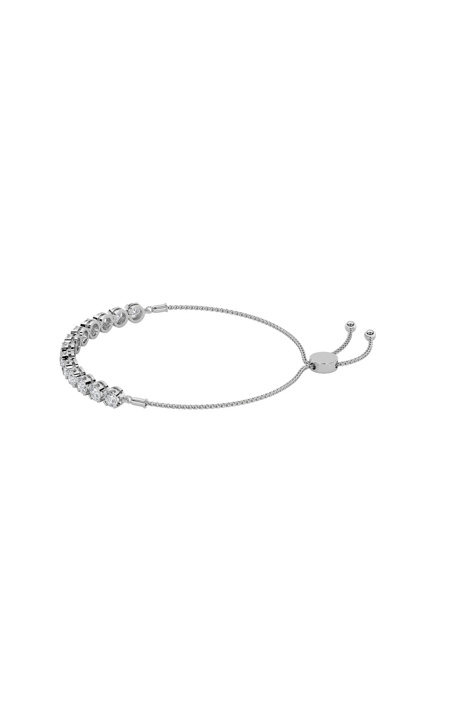 2.5Cttw Round Shaped Lab Grown Diamond (F/VS) BoloBracelet in 14K Gold