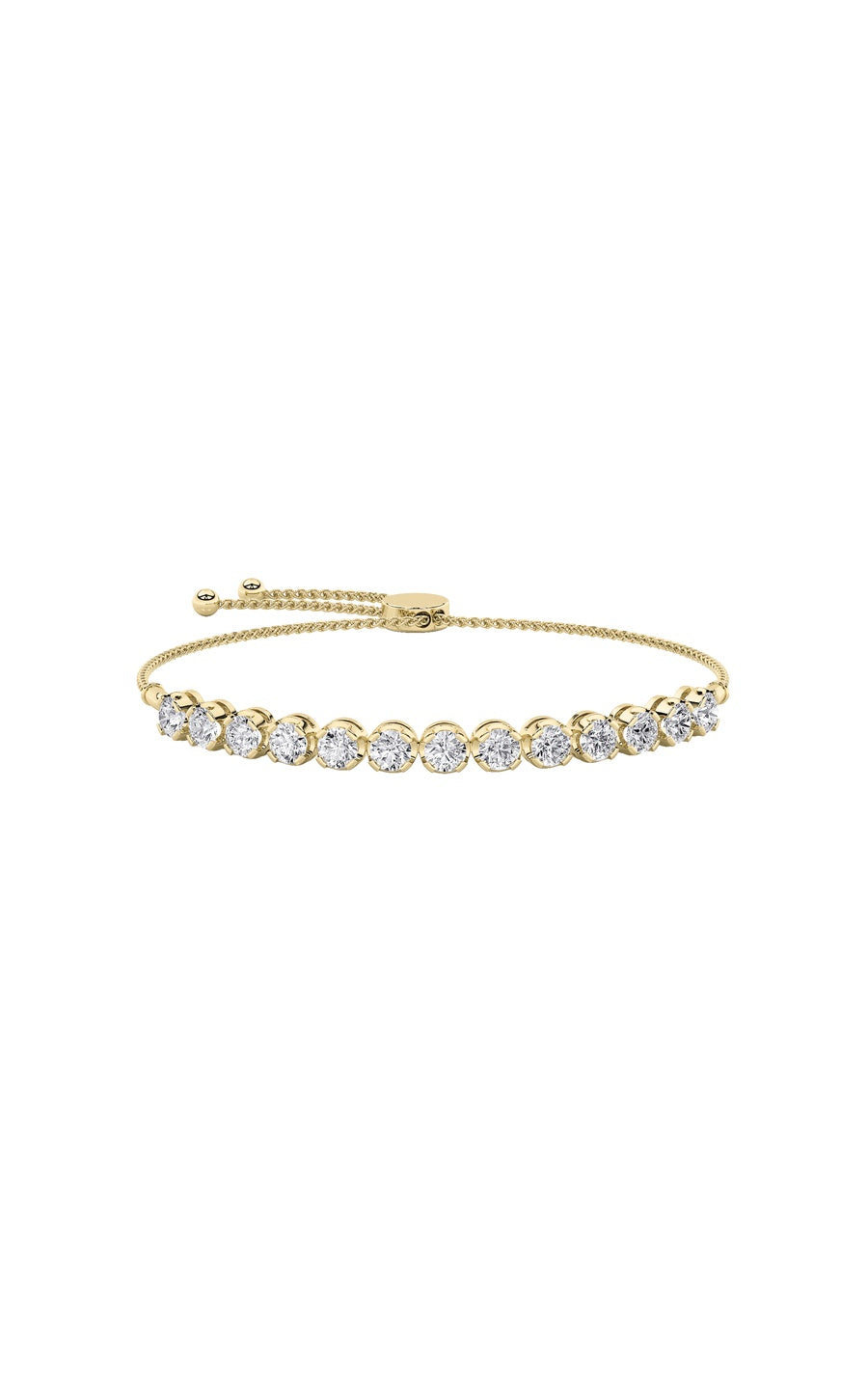 2.5Cttw Round Shaped Lab Grown Diamond (F/VS) BoloBracelet in 14K Gold