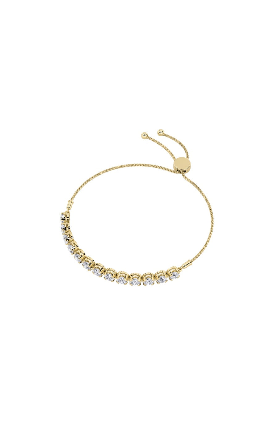 2.5Cttw Round Shaped Lab Grown Diamond (F/VS) BoloBracelet in 14K Gold