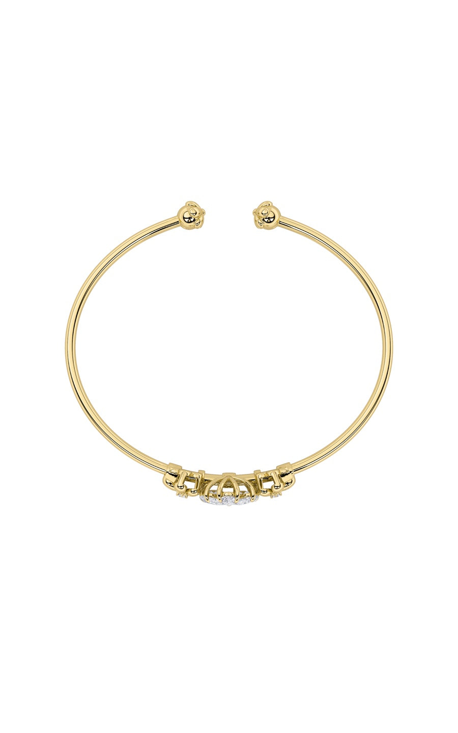 1.5Cttw Pear Shaped Lab Grown Diamond (F/VS) FancyFlower Bangle Bracelet in 14K Gold