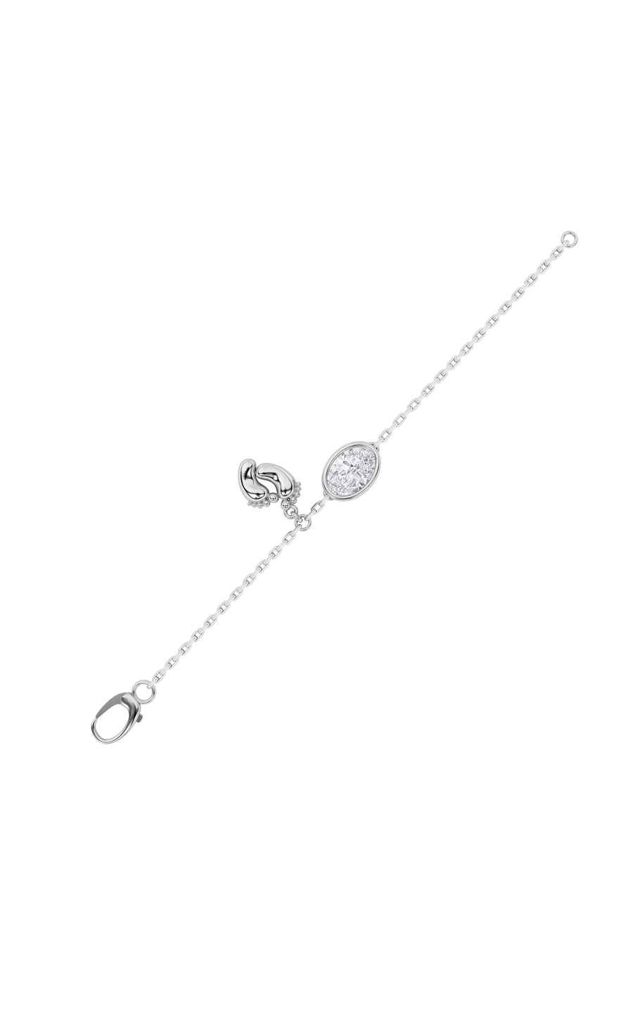 1Cttw Oval Shaped Lab Grown Diamond (F/VS) Bolo Bracelet in 14K Gold