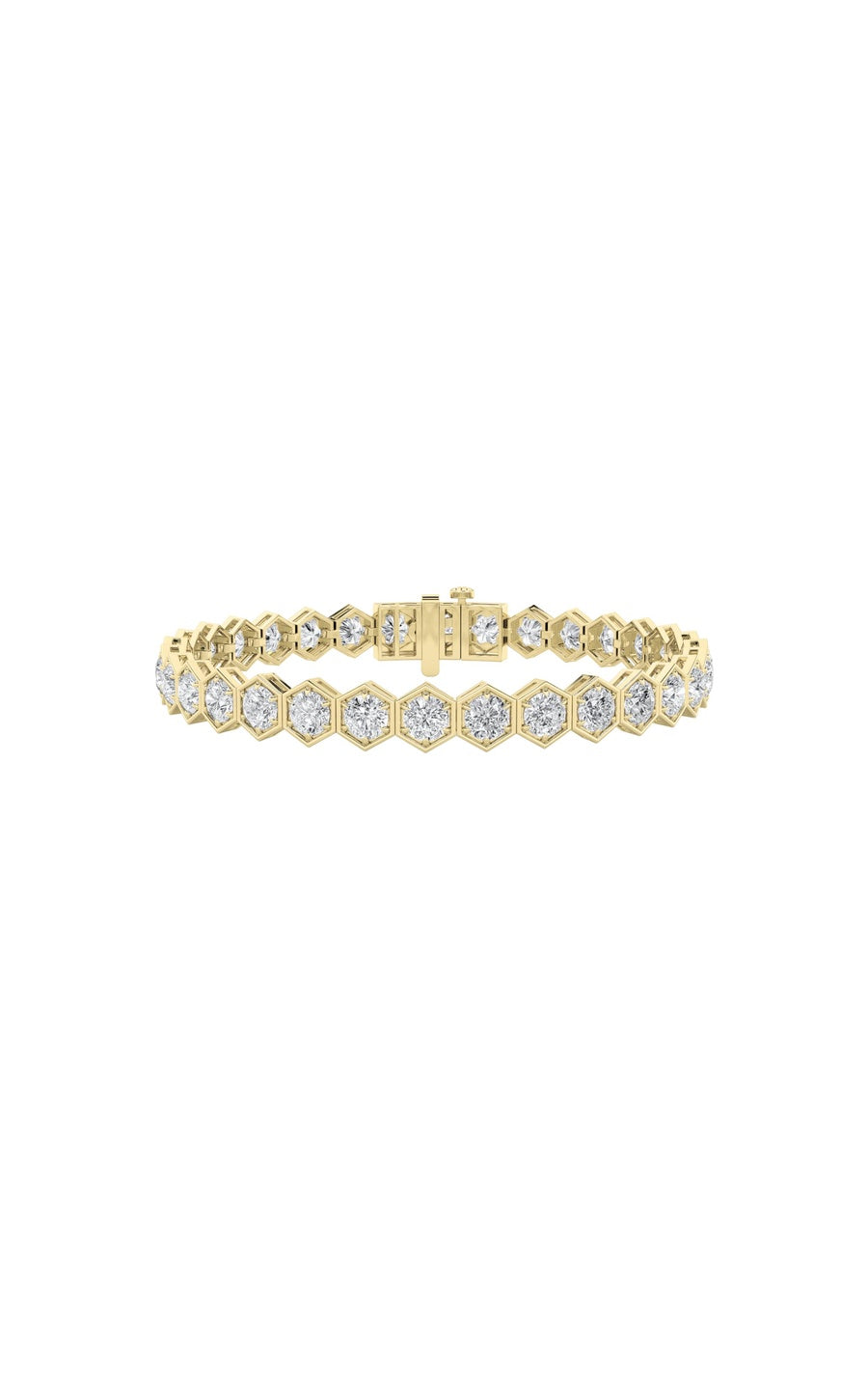 10Cttw Round Shaped Lab Grown Diamond (F/VS) Bracelet in 14K Gold