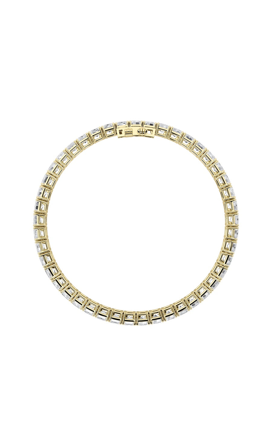 15Cttw Emerald Shaped Lab Grown Diamond North South Bracelet in 14K Gold (F/VS)