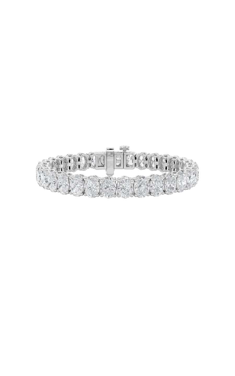 15Cttw Oval Shaped Lab Grown Diamond North South Bracelet in 14K Gold (F/VS)