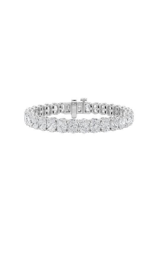15Cttw Oval Shaped Lab Grown Diamond North South Bracelet in 14K Gold (F/VS)