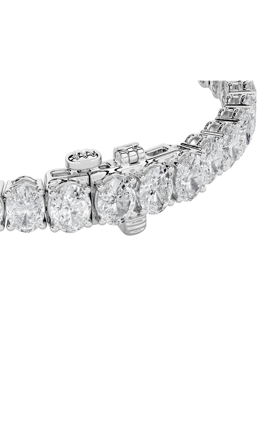 15Cttw Oval Shaped Lab Grown Diamond North South Bracelet in 14K Gold (F/VS)