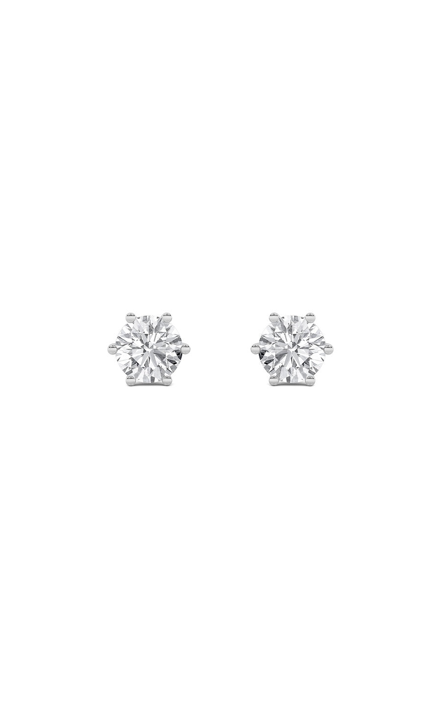 2Cttw Round Shaped Lab Grown Diamond (F/VS) TulipHead Stud Earrings in 14K Gold