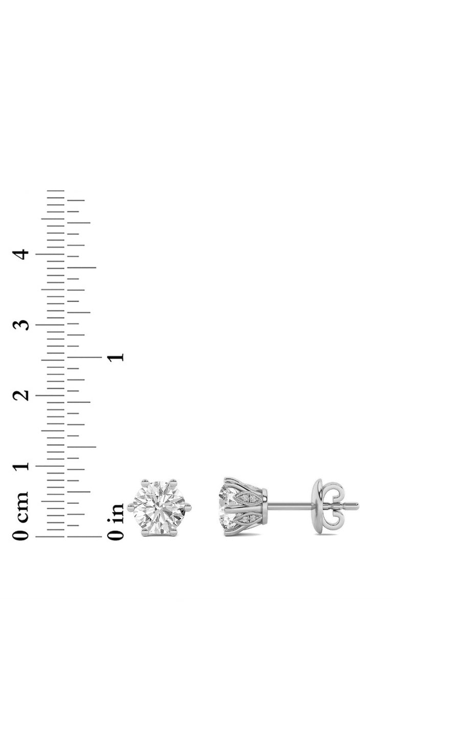 2CTW Round Shaped Lab Grown Diamond (F/VS) Tulip Head Stud Earrings in 14K Gold