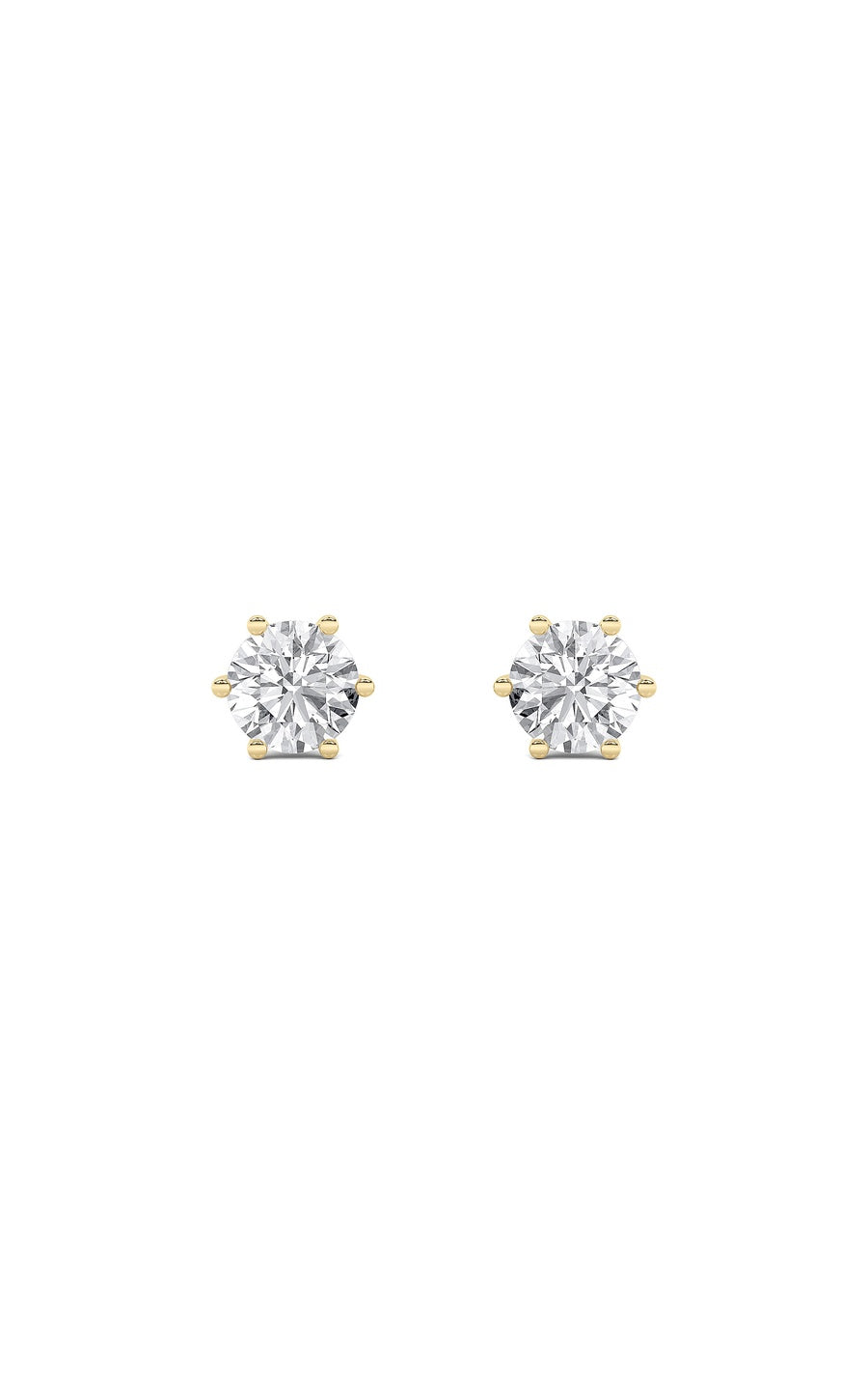 2Cttw Round Shaped Lab Grown Diamond (F/VS) TulipHead Stud Earrings in 14K Gold