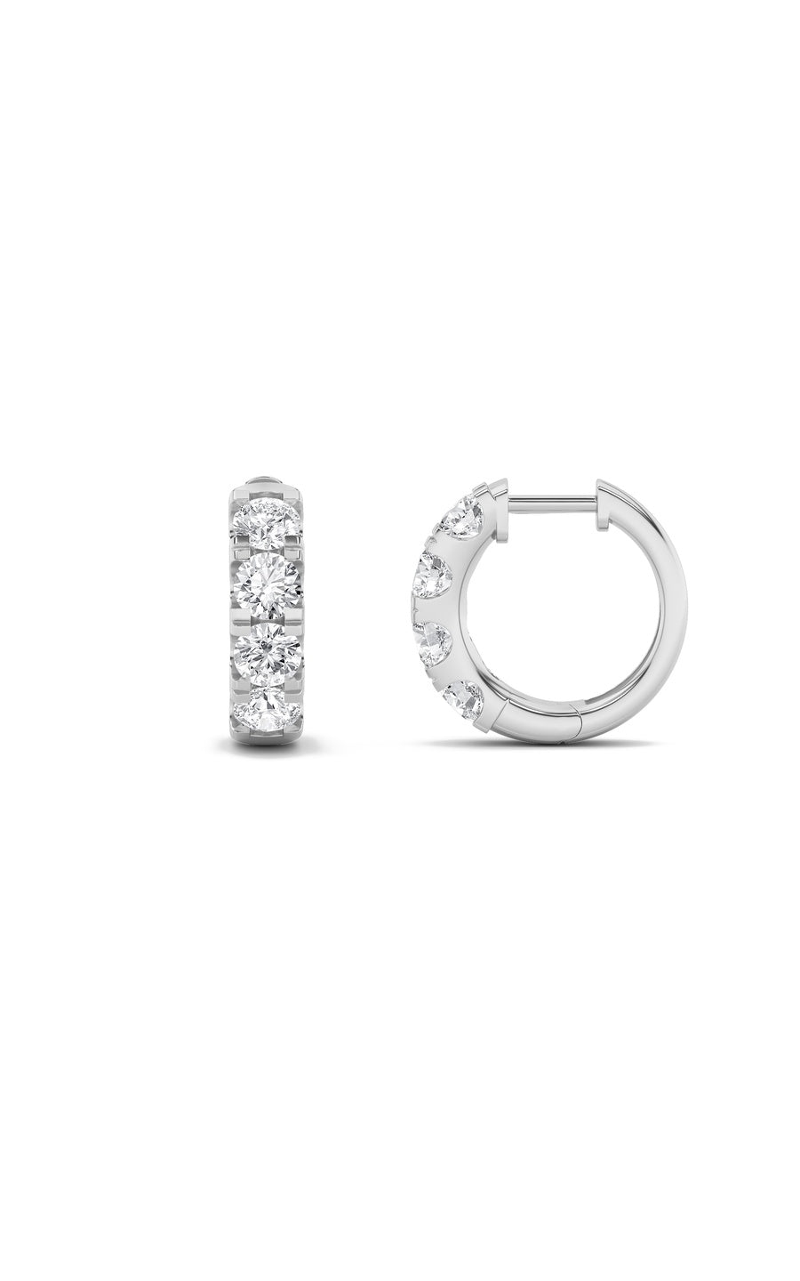 3Cttw Round Shaped Lab Grown Diamond (F/VS) Hoop Earrings in 14K Gold