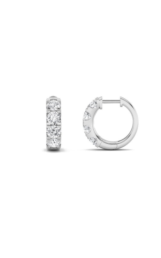 3Cttw Round Shaped Lab Grown Diamond (F/VS) Hoop Earrings in 14K Gold