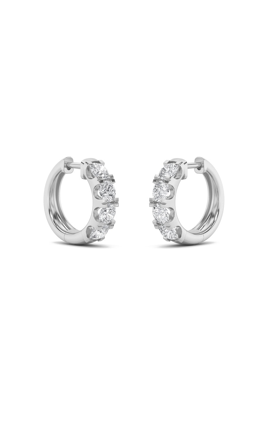 3Cttw Round Shaped Lab Grown Diamond (F/VS) Hoop Earrings in 14K Gold