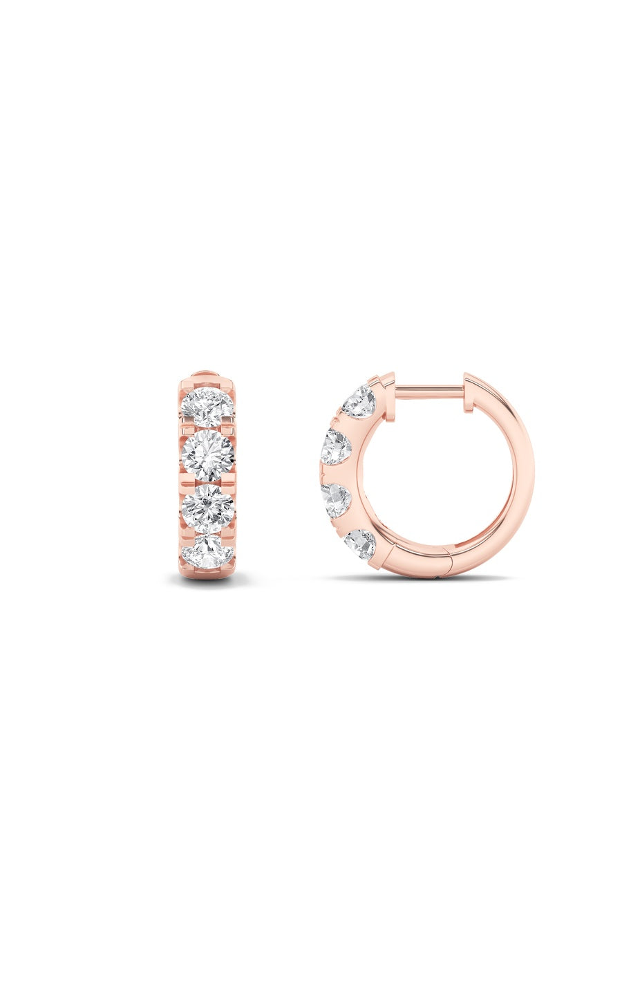 3Cttw Round Shaped Lab Grown Diamond (F/VS) Hoop Earrings in 14K Gold