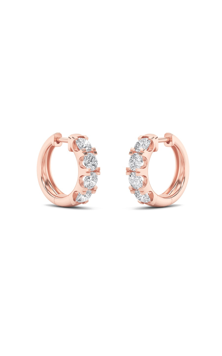 3Cttw Round Shaped Lab Grown Diamond (F/VS) Hoop Earrings in 14K Gold