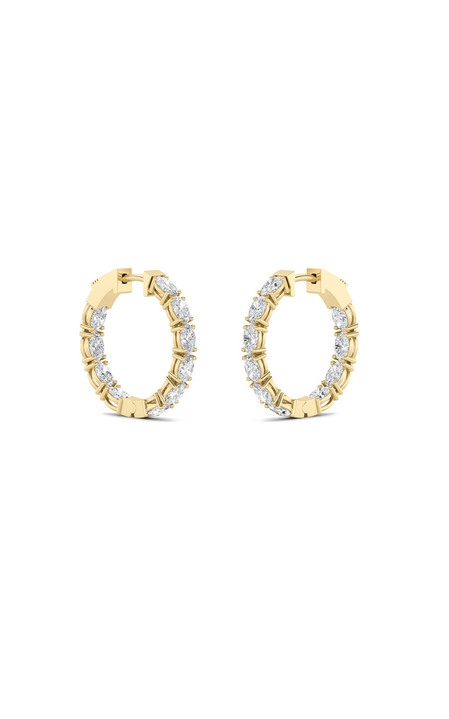 4Cttw Oval Shaped Lab Grown Diamond (F/VS) InsideOut Hoop Earrings in 14K Gold
