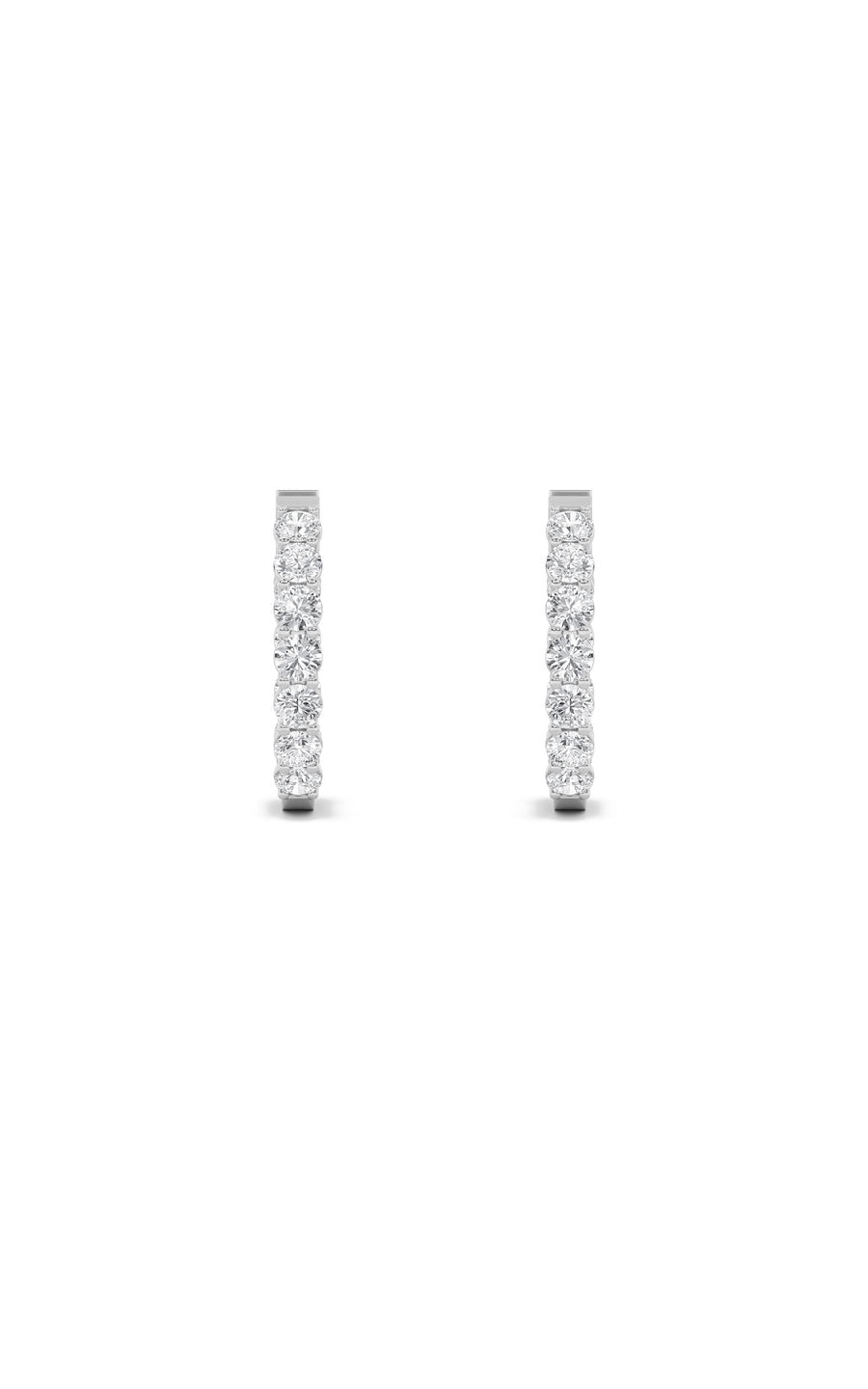 4Cttw Round Shaped Lab Grown Diamond (F/VS) InsideOut Hoop Earrings in 14K Gold