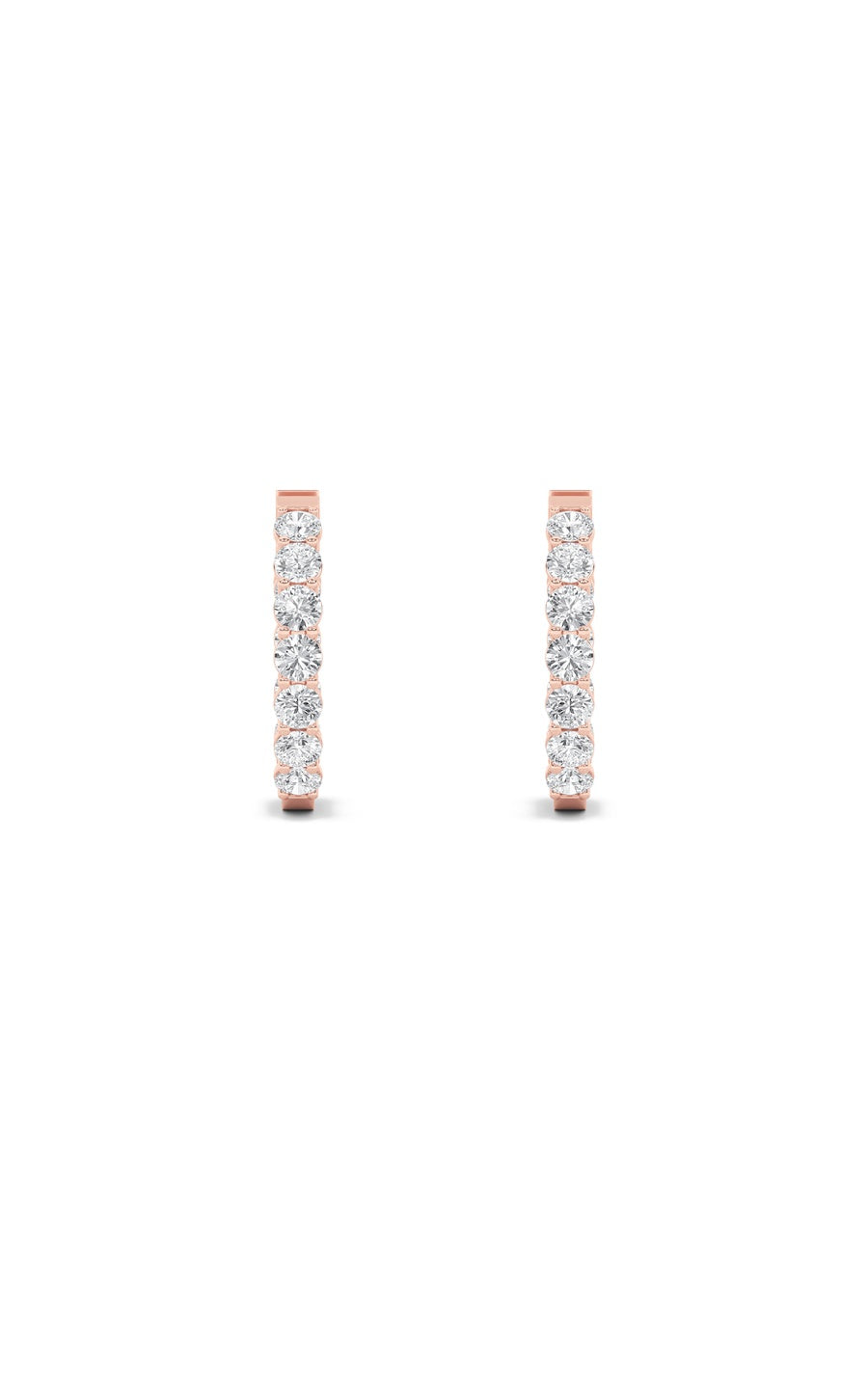 4Cttw Round Shaped Lab Grown Diamond (F/VS) InsideOut Hoop Earrings in 14K Gold