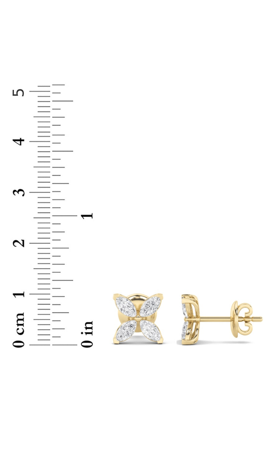 1.5CTW Marquise Shaped Lab Grown Diamond (G/VS) Flower Earrings in 14K Gold
