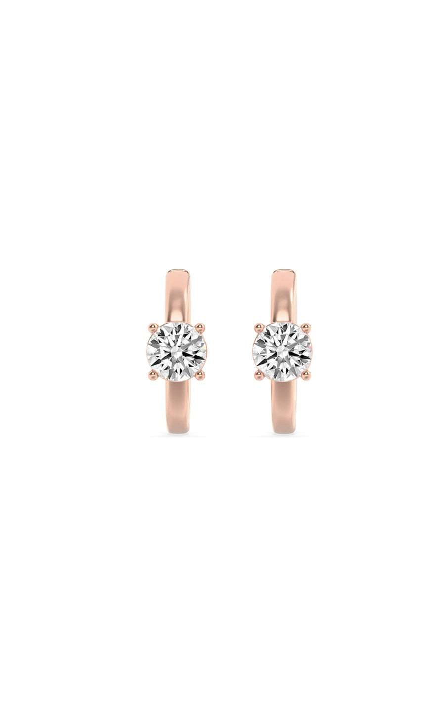 1.5Cttw Round Shaped Lab Grown Diamond (F/VS) Solitaire Huggie Earrings in 14K Gold