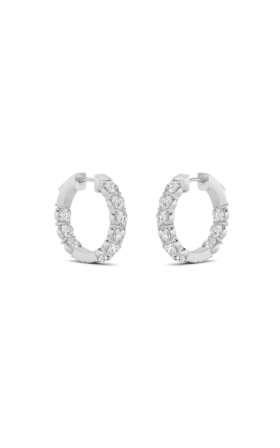 5Cttw Round Shaped Lab Grown Diamond (F/VS) Insideout Hoop Earrings in 14K Gold
