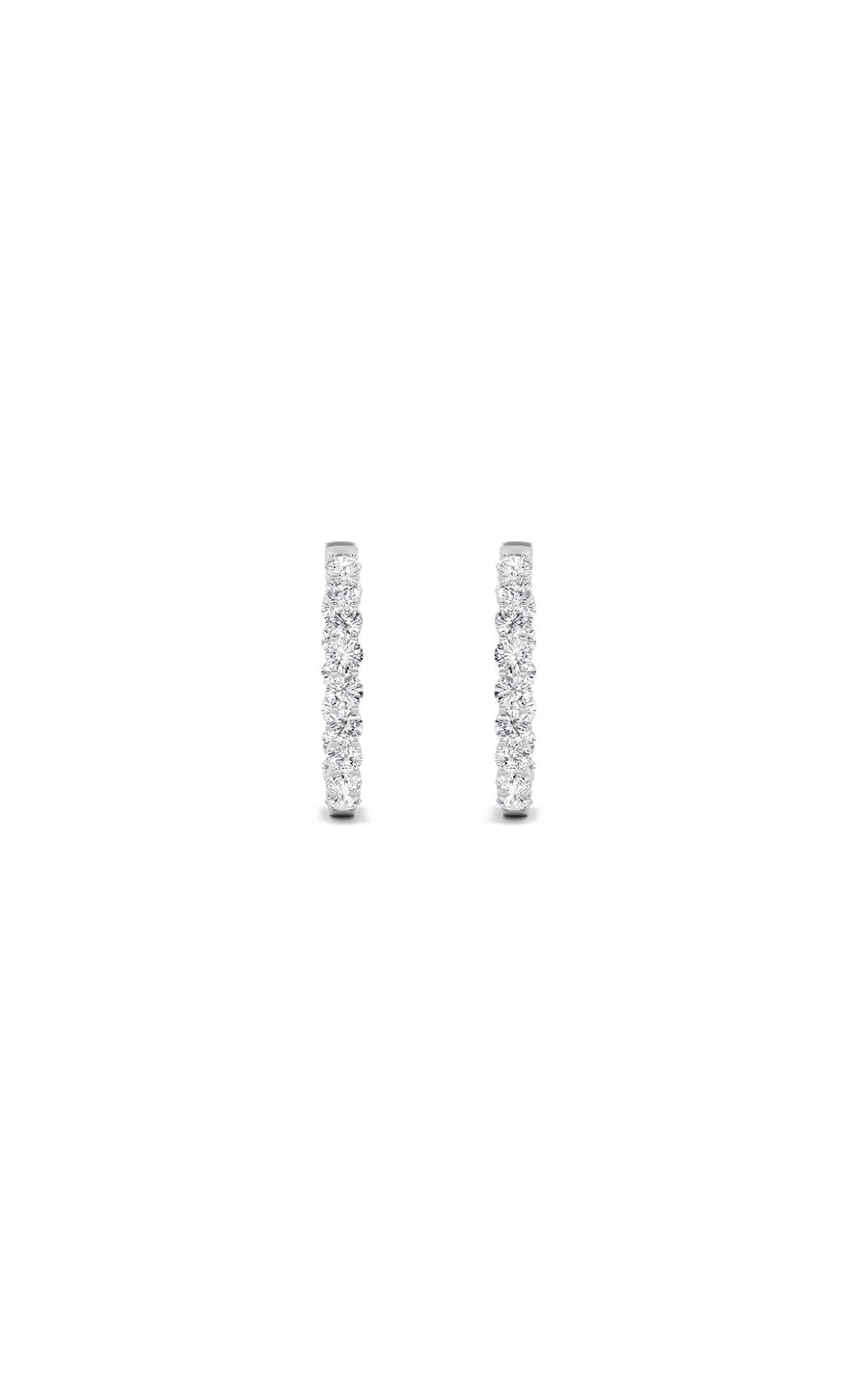 5Cttw Round Shaped Lab Grown Diamond (F/VS) Insideout Hoop Earrings in 14K Gold