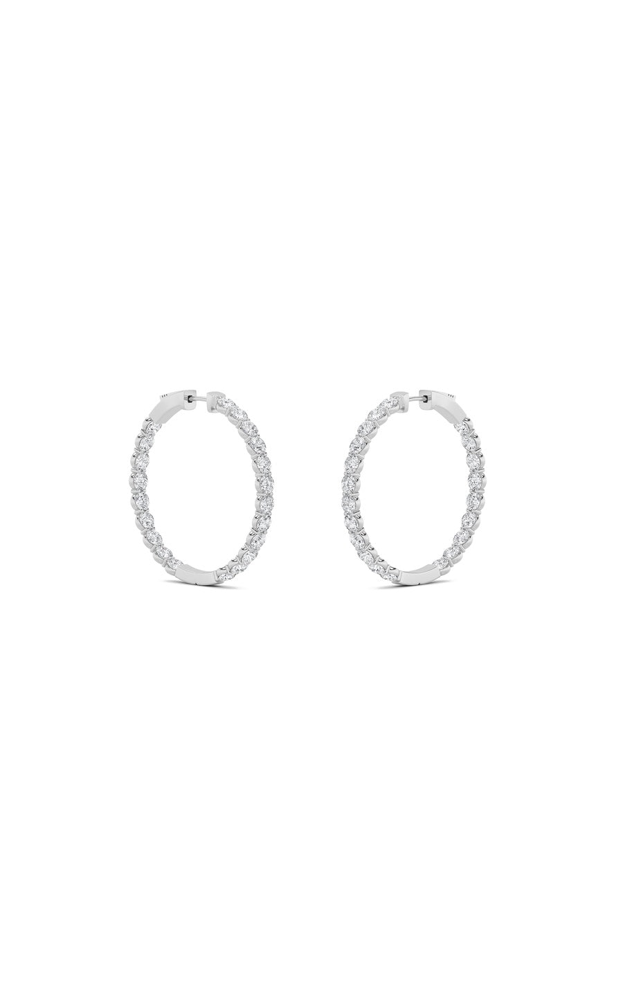 7Cttw Round Shaped Lab Grown Diamond (F/VS) Insideout Hoop Earrings in 14K Gold