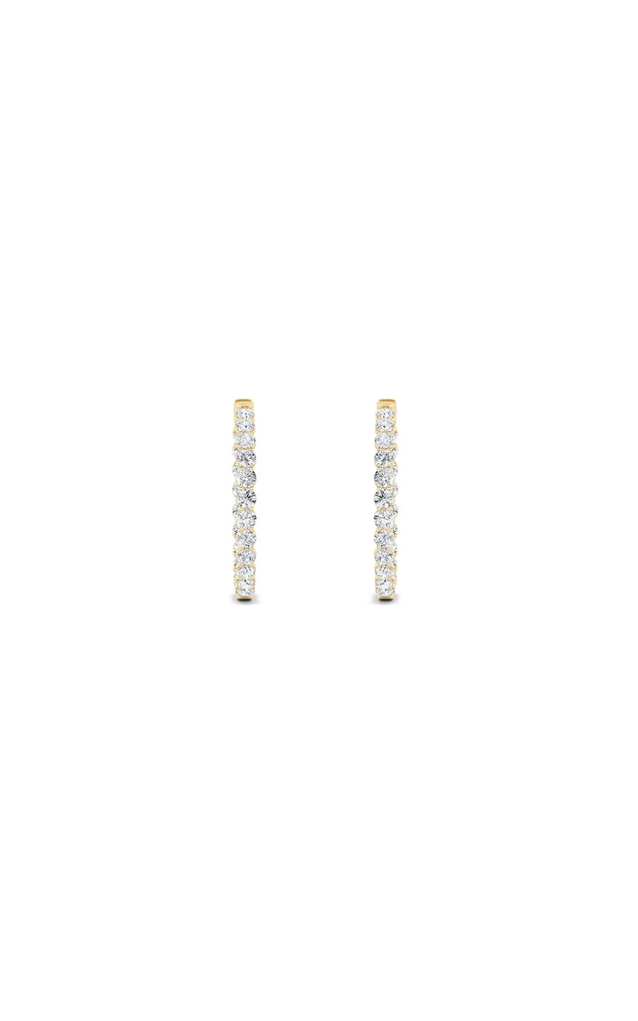 7Cttw Round Shaped Lab Grown Diamond (F/VS) Insideout Hoop Earrings in 14K Gold