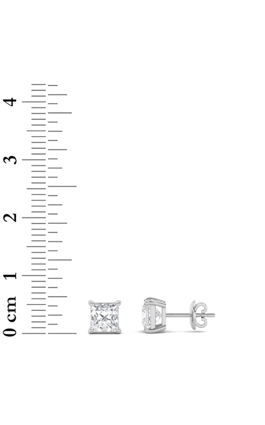 2CTW Princess Shaped Lab Grown Diamond (F/VS) Classic Basket Set Stud Earrings in 14K Gold