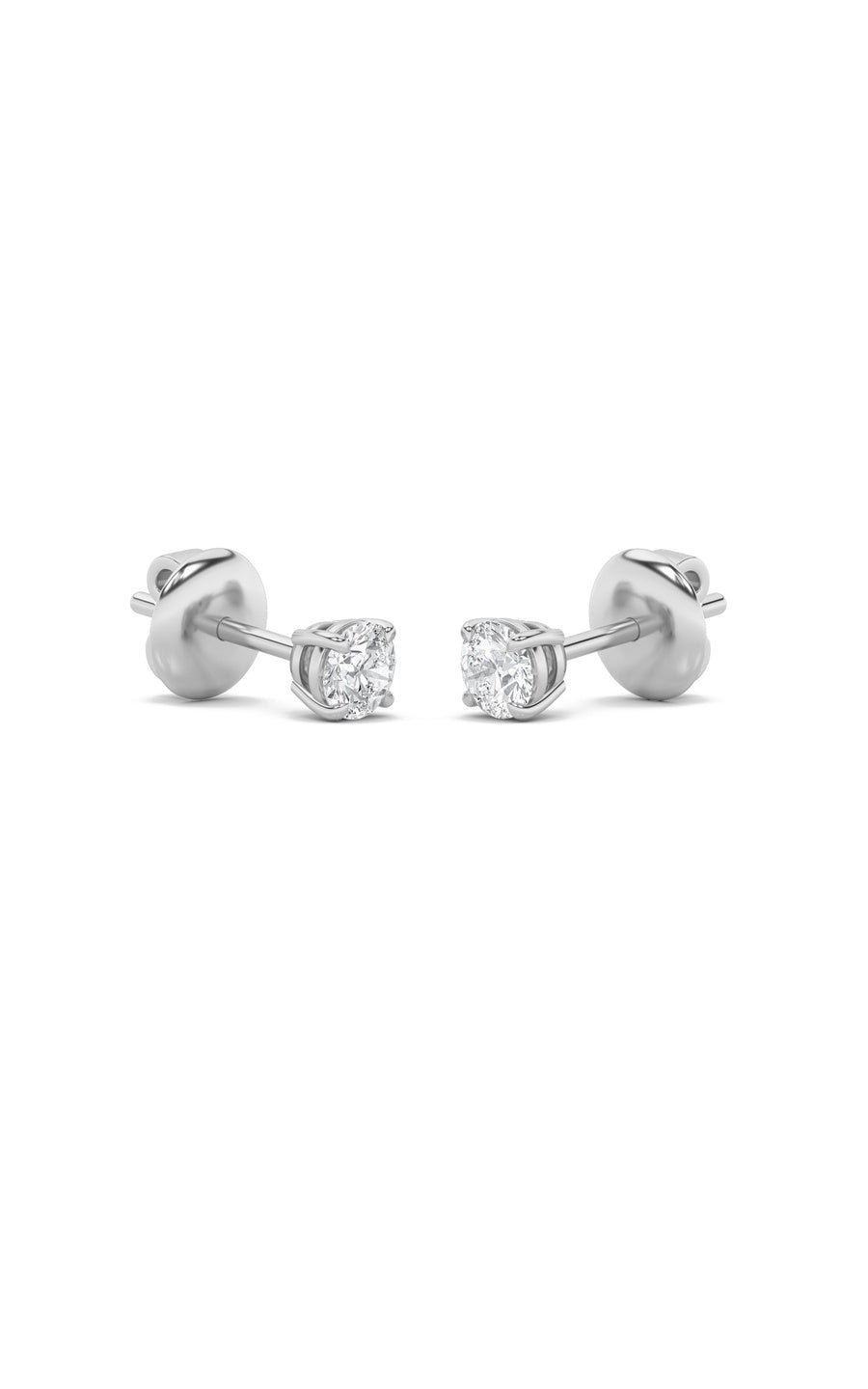 2Cttw Round Shaped Lab Grown Diamond (F/VS) Classic Basket Set Stud Earrings in 14K Gold