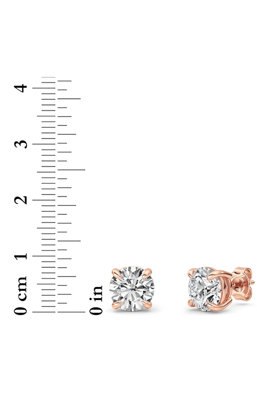 4CTW Round Shaped Lab Grown Diamond (F/VS) Classic Basket Set Stud Earrings in 14K Gold