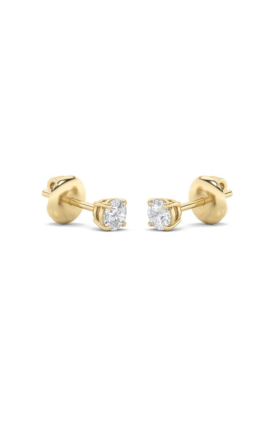 6Cttw Round Shaped Lab Grown Diamond (F/VS) Classic Basket Set Stud Earrings in 14K Gold