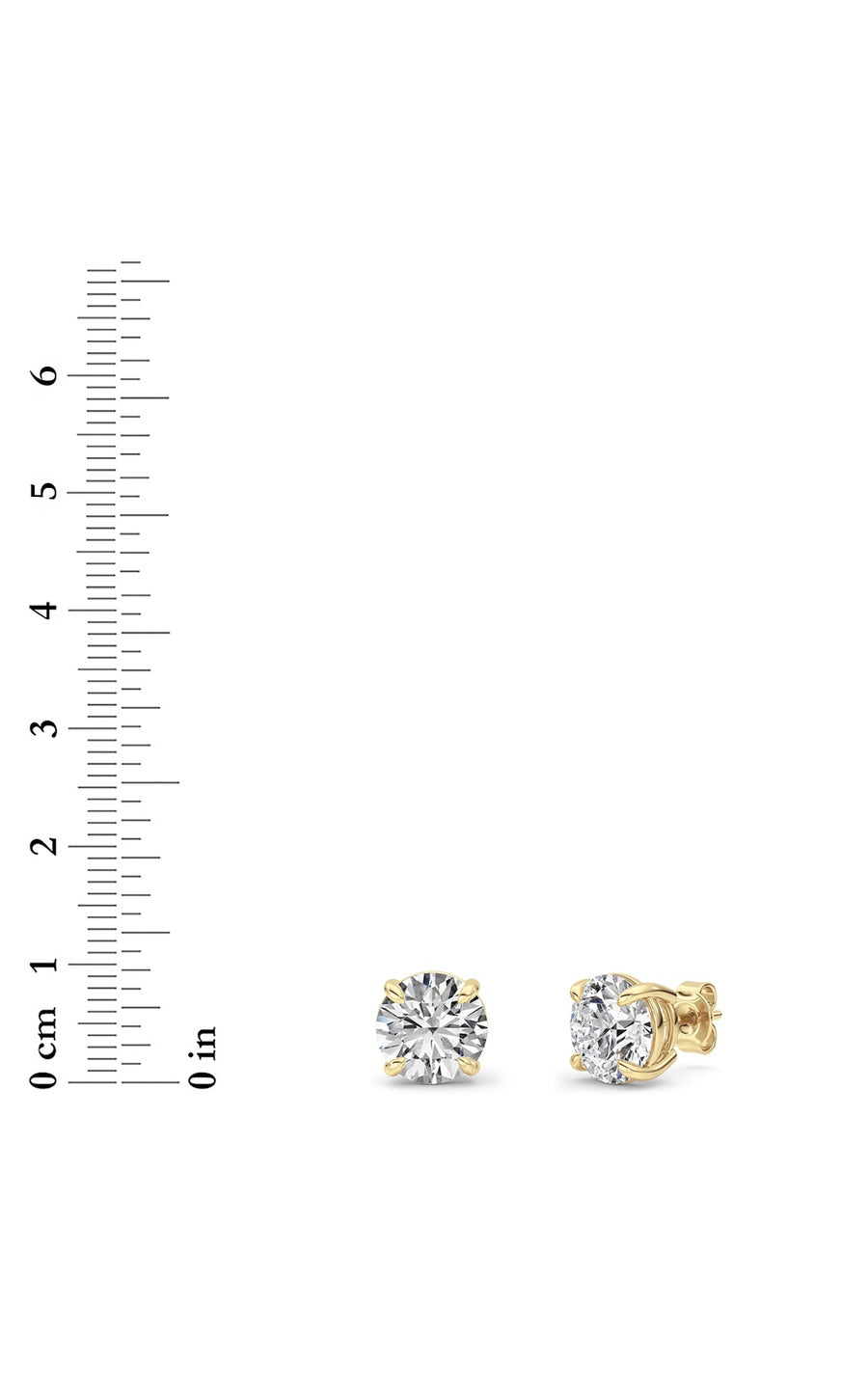 6Cttw Round Shaped Lab Grown Diamond (F/VS) Classic Basket Set Stud Earrings in 14K Gold