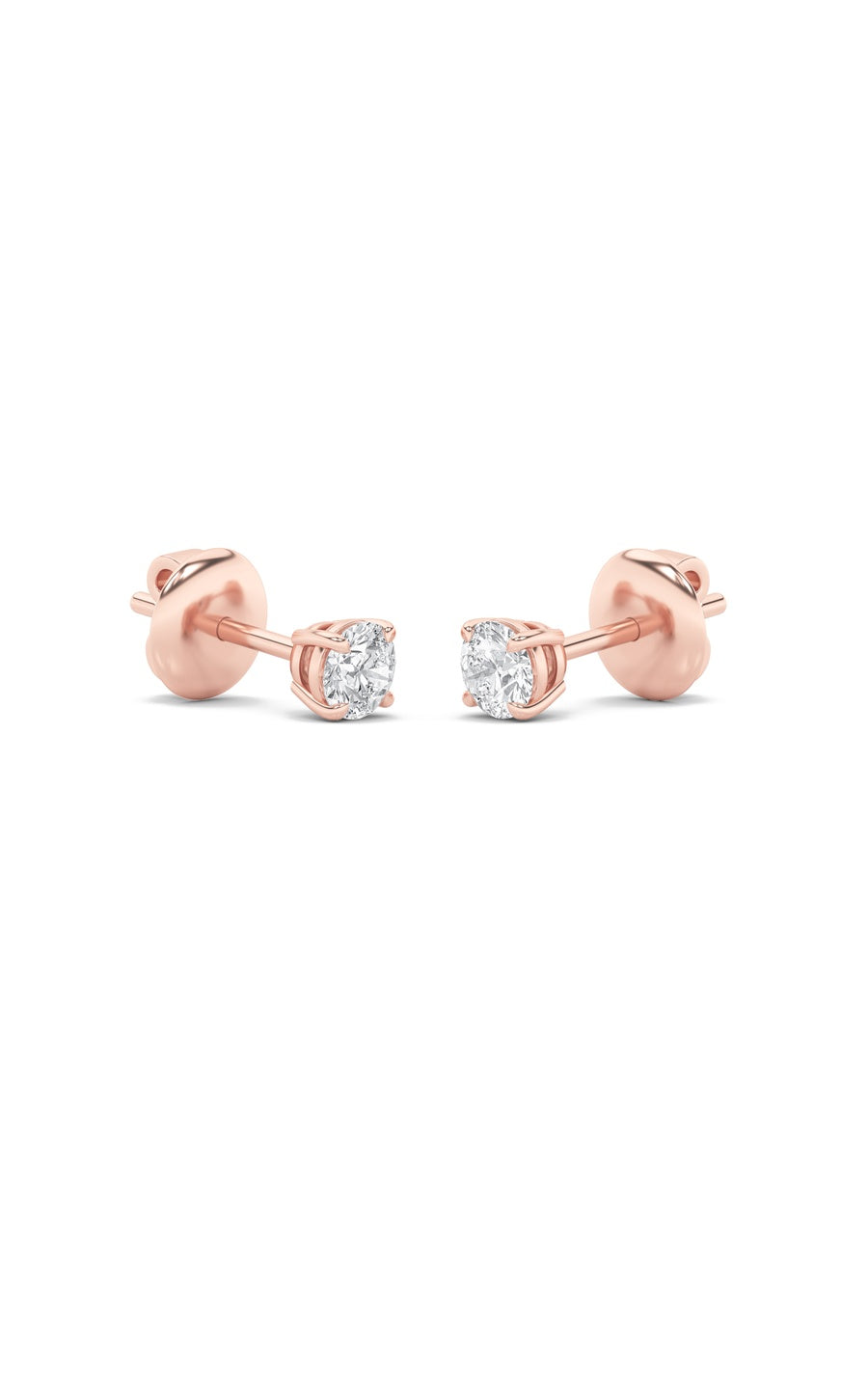6Cttw Round Shaped Lab Grown Diamond (F/VS) Classic Basket Set Stud Earrings in 14K Gold