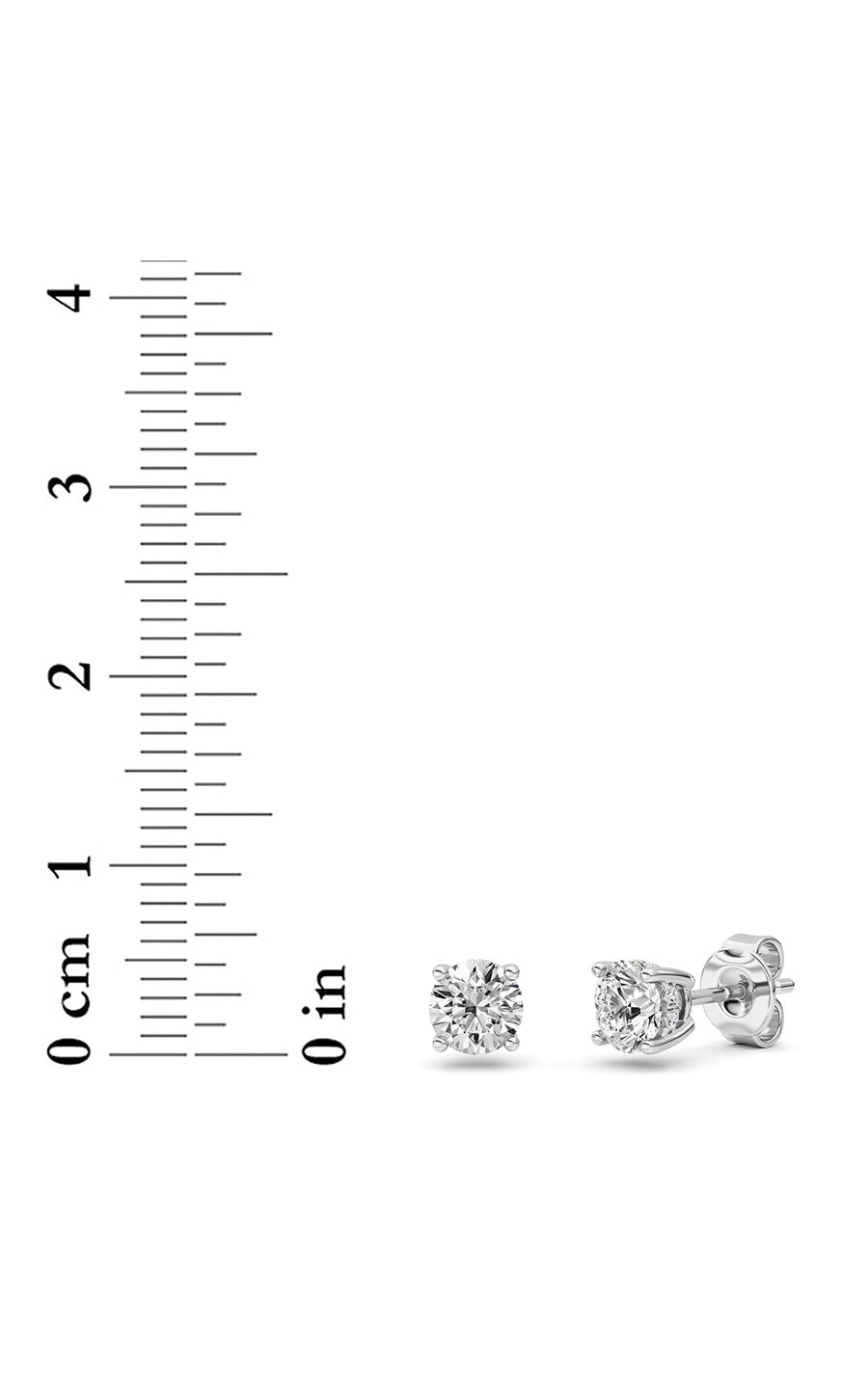 1Cttw Round Shaped Lab Grown Diamond (F/VS) HiddenHalo Stud Earrings in 14K Gold