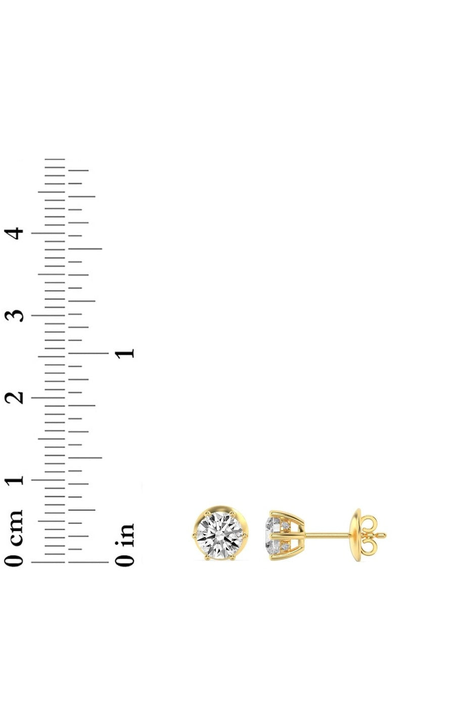 3Cttw Round Shaped Lab Grown Diamond (F/VS) HiddenHalo Stud Earrings in 14K Gold