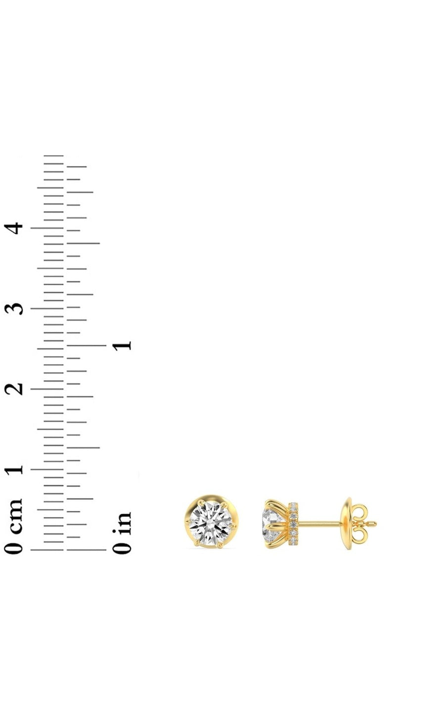 3Cttw Round Shaped Lab Grown Diamond (F/VS) HiddenHalo Stud Earrings in 14K Gold