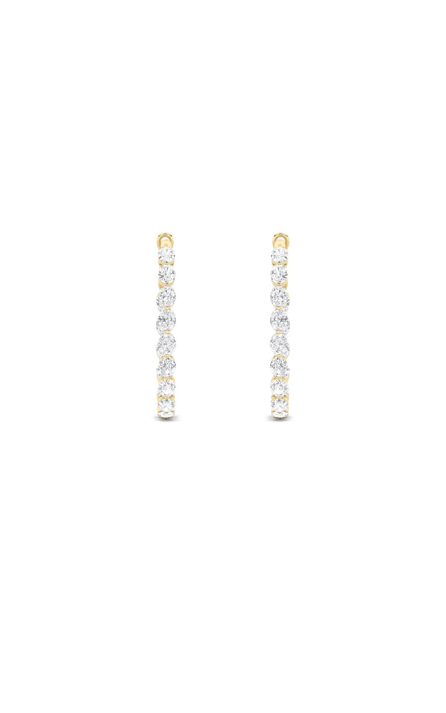 6Cttw Oval Shaped Lab Grown Diamond (F/VS) InsideOut Hoop Earrings in 14K Gold