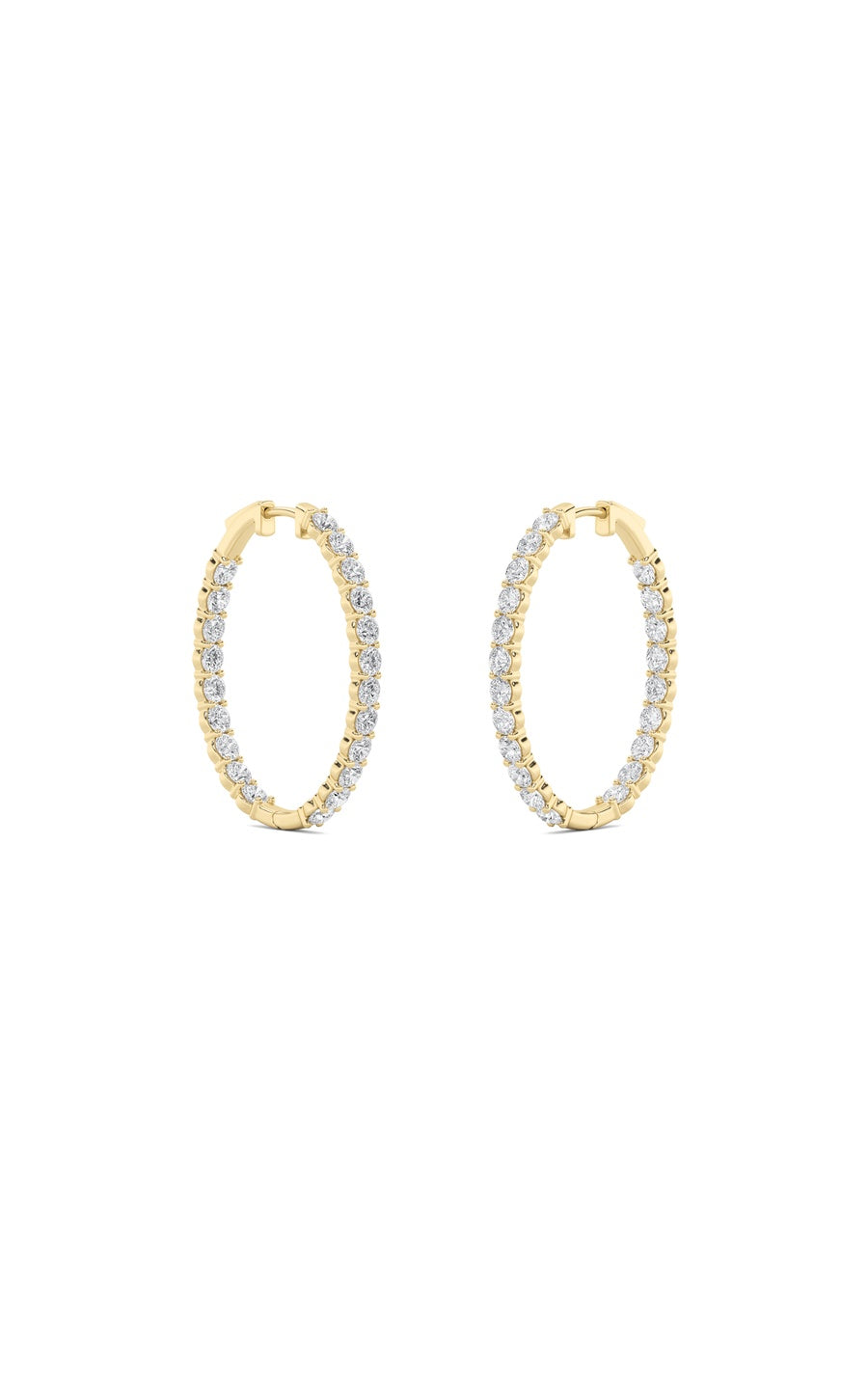 5Cttw Round Shaped Lab Grown Diamond (F/VS) InsideOut Hoop Earrings in 14K Gold