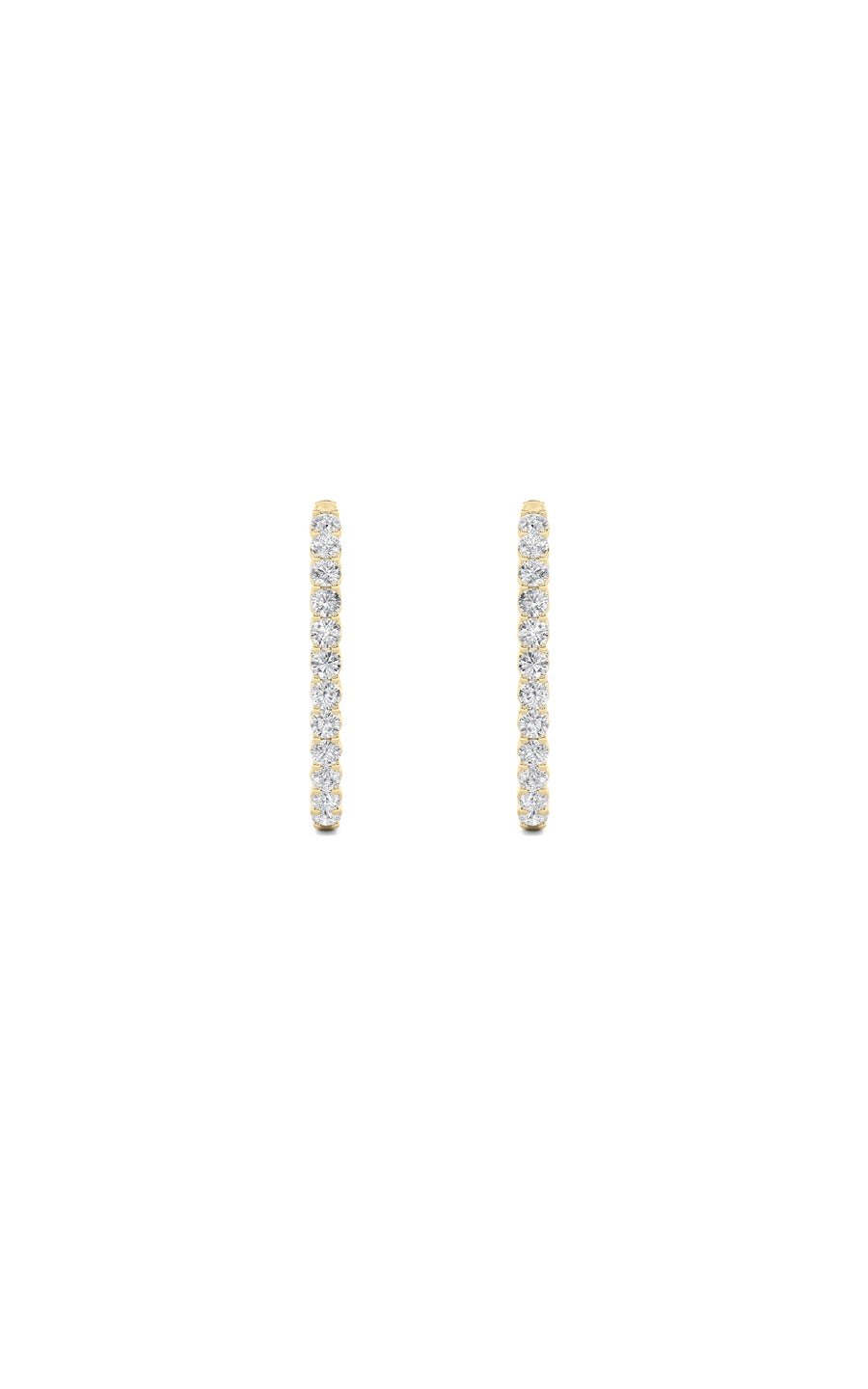 5Cttw Round Shaped Lab Grown Diamond (F/VS) InsideOut Hoop Earrings in 14K Gold
