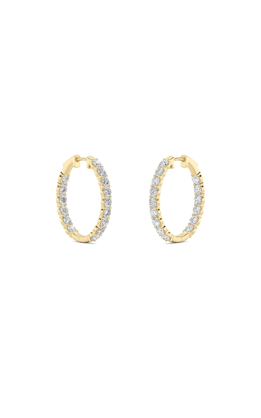 7Cttw Round Shaped Lab Grown Diamond (F/VS) InsideOut Hoop Earrings in 14K Gold