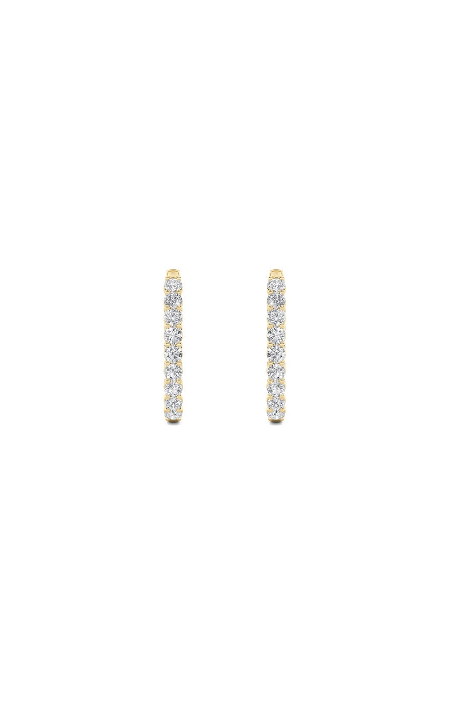 7Cttw Round Shaped Lab Grown Diamond (F/VS) InsideOut Hoop Earrings in 14K Gold