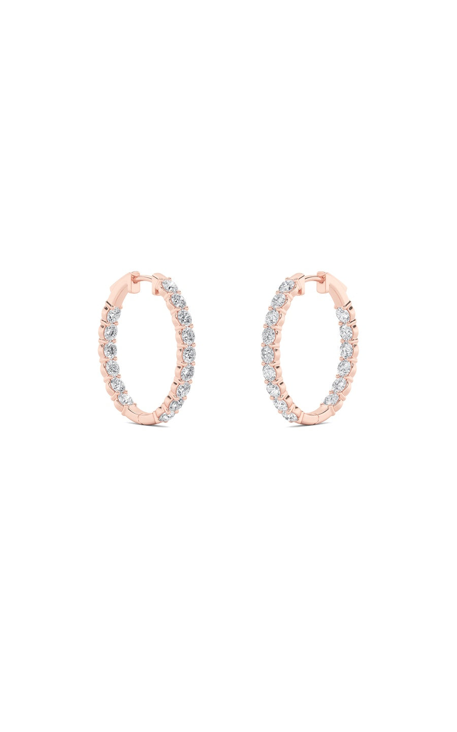 7Cttw Round Shaped Lab Grown Diamond (F/VS) InsideOut Hoop Earrings in 14K Gold
